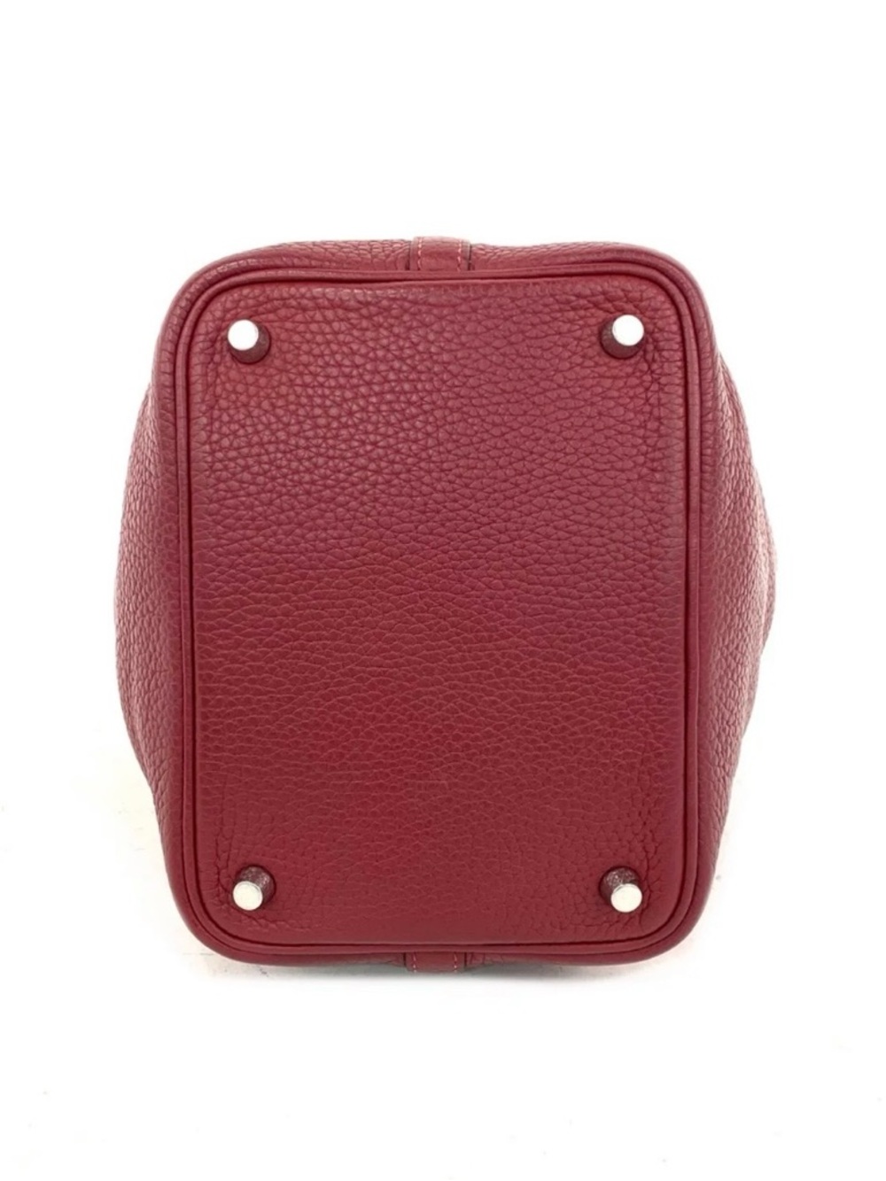 Hermes Picotin Lock 18 handbag crafted from Taurillon Clemence Leather-dark red - Picture 3 of 10